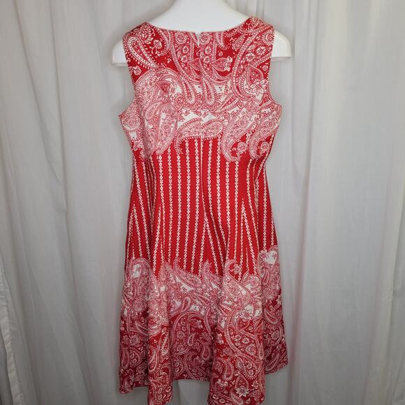 Signature by Robbie Bee Red White Paisley Print Tank Dress, 14 - Picture 8 of 11